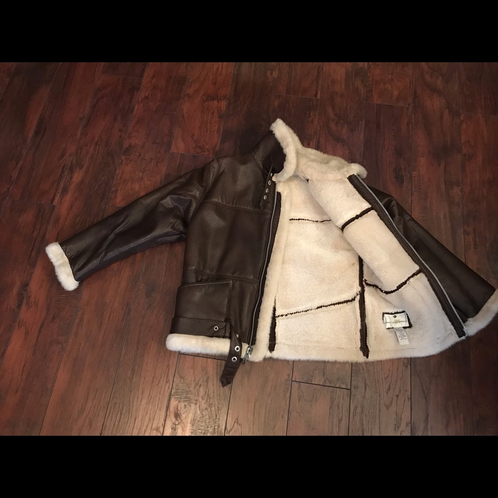 Saks Fifth Avenue Leather Aviator Jacket